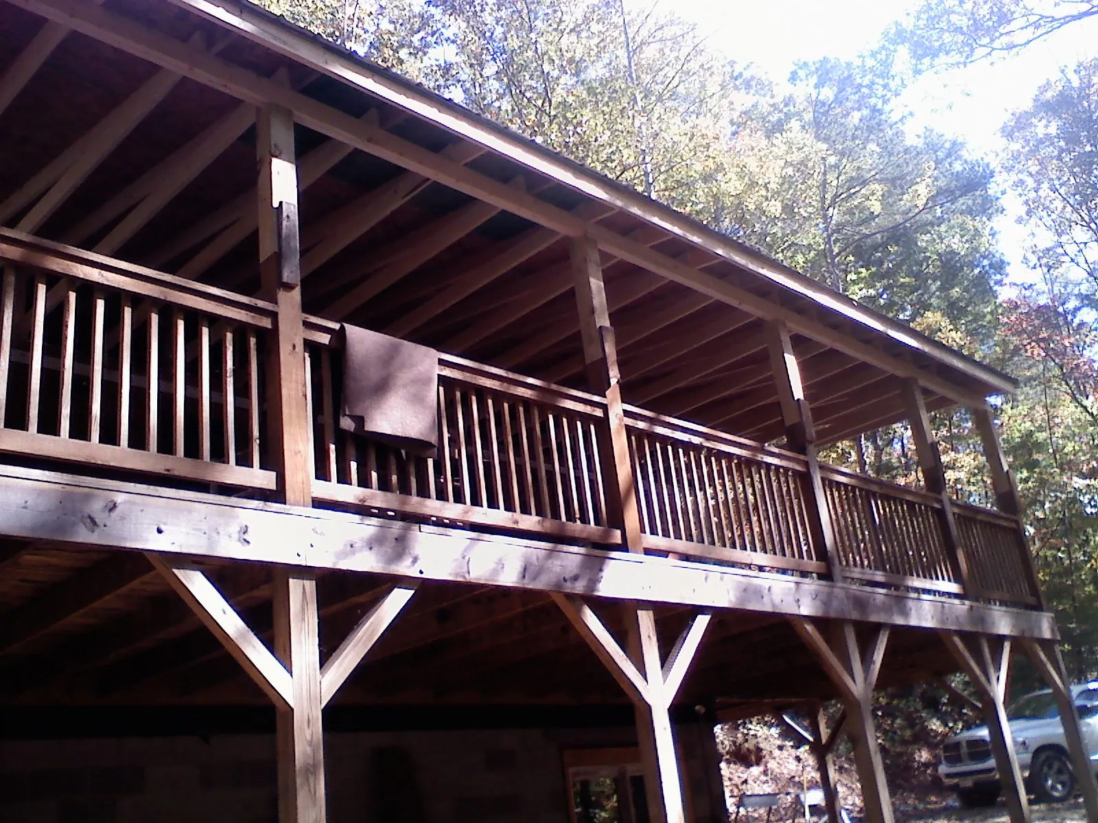 Timber framing under a new elevated porch and deck — Roof Leak Repair in Port Barre by Roofing Brothers
